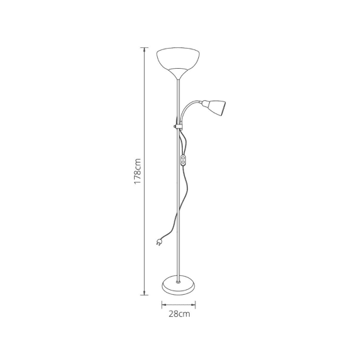 candeeiro de pé metálico cor castanha série varese 28cm candeeiro de pé metálico cor castanha série varese 28cm