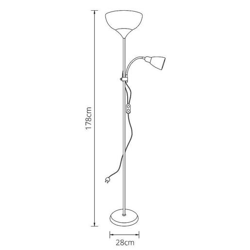 candeeiro de pé metálico cor castanha série varese 28cm candeeiro de pé metálico cor castanha série varese 28cm