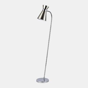 candeeiro de pé em metal niquelado série petra 39cm