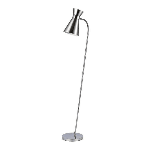 candeeiro de pé em metal niquelado série petra 39cm