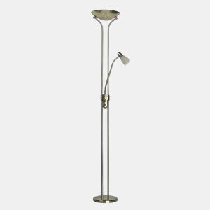 candeeiro de pé metal cor couro série ross 28cm