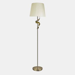candeeiro de pé baeza série metal cor de ouro 38cm