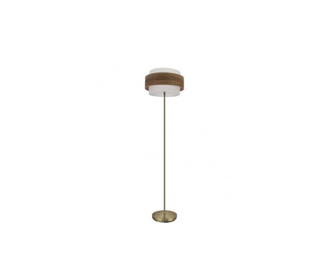 Lampara de pie metal color madera serie myriam 40cm