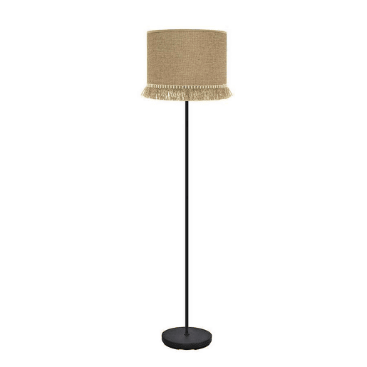 candeeiro de pé preto cor metal série sibila 40cm
