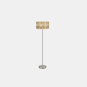 candeeiro de pé em metal cor de níquel série katerina 40cm