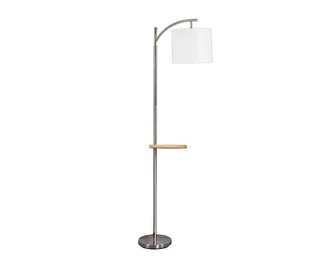 Lampara de pie metal color niquel serie seda 27cm