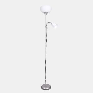 candeeiro de pé em metal prateado série varese 28cm