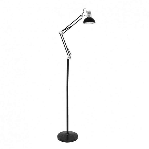 candeeiro de pé metálico cor preta série rutilo 28cm