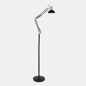 candeeiro de pé metálico cor preta série rutilo 28cm