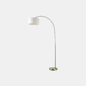 candeeiro de pé em metal dourado série polux 90cm