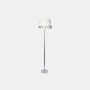 candeeiro de pé metálico cor branca série dalia 40cm