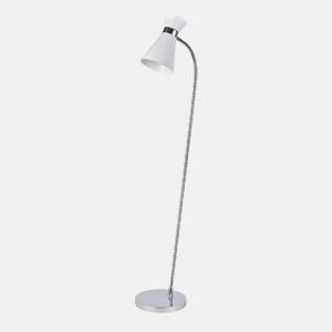 candeeiro de pé metálico cor branca série petra 39cm