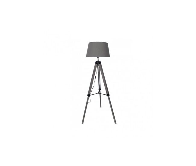 Lampara de pie madera color gris serie julen 45cm