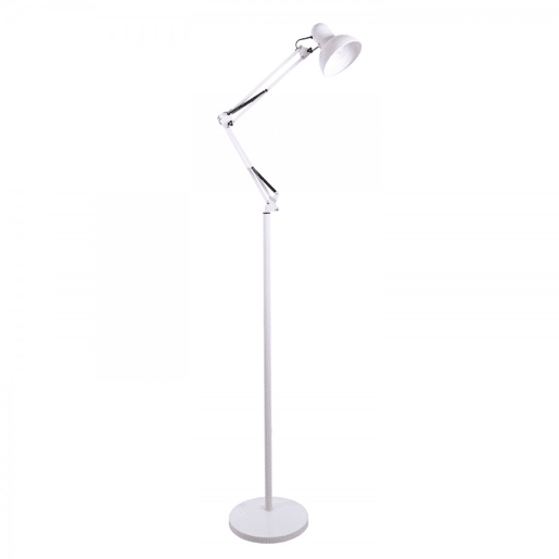 candeeiro de pé metálico cor branca série antigona 28cm