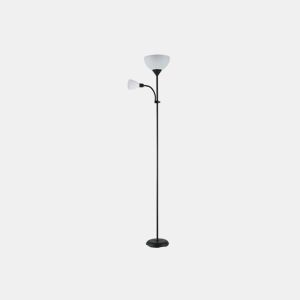 candeeiro de pé metálico cor branca série rigel 34cm