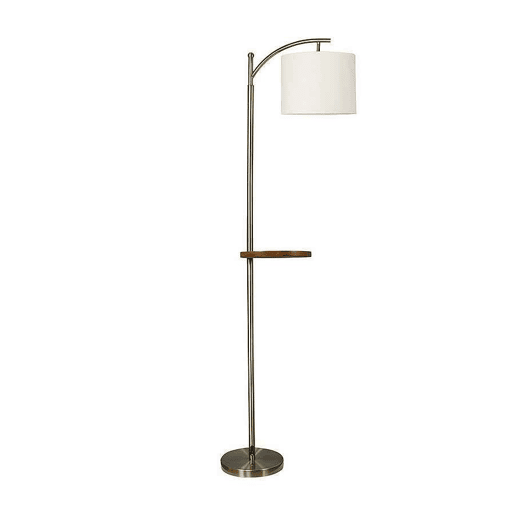 candeeiro de pé em metal dourado série seda 27cm