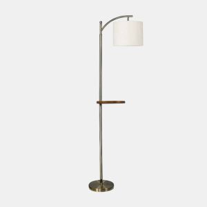 candeeiro de pé em metal dourado série seda 27cm