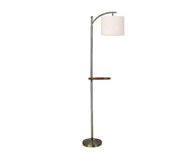 Lampara de pie metal color dorado serie seda 27cm