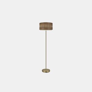 candeeiro de pé metal cor couro série alexandra 40cm