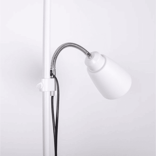 candeeiro de pé metálico cor branca série varese 28cm