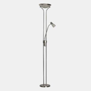 candeeiro de pé em metal niquelado série ross 28cm