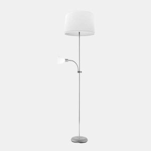 candeeiro de pé cor prata série metal rilon 40cm