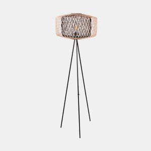 candeeiro de pé de bambu cor preta série bamboo 49cm