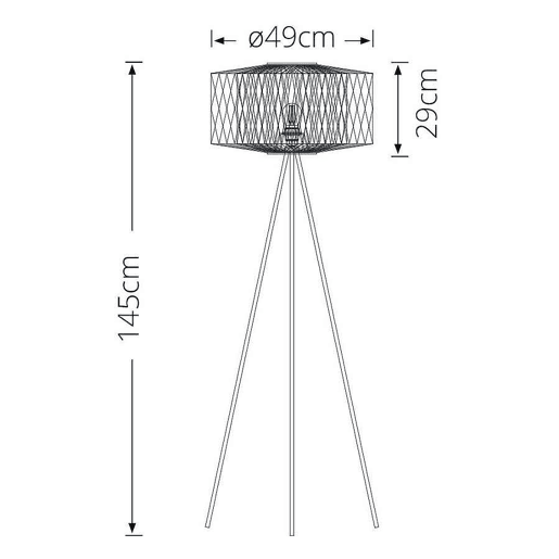 candeeiro de pé de bambu cor preta série bamboo 49cm candeeiro de pé de bambu cor preta série bamboo 49cm