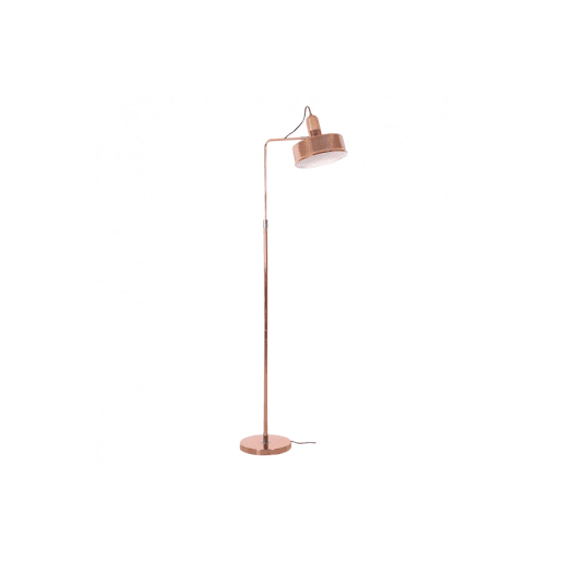 candeeiro de pé em metal cor de cobre série anusca 50cm