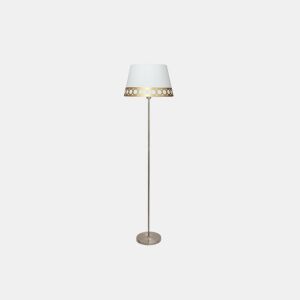 candeeiro de pé metálico cor branca série dalia 40cm
