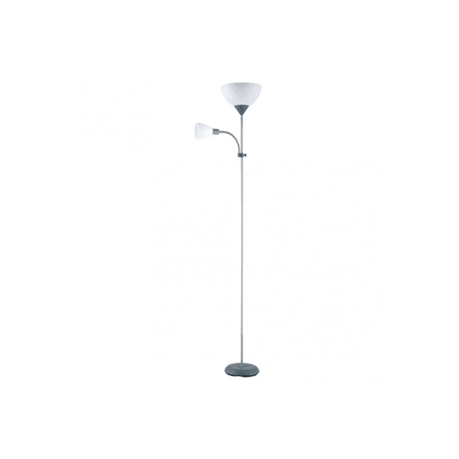 candeeiro de pé em metal prateado série rigel 34cm