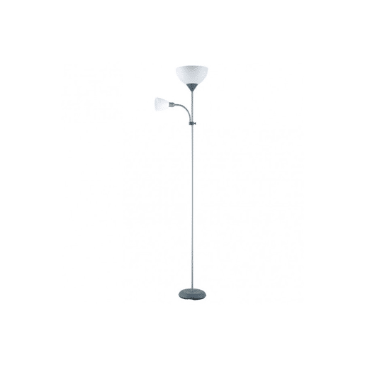 candeeiro de pé em metal prateado série rigel 34cm
