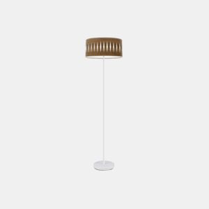 candeeiro de pé metálico cor branca série piron 40cm