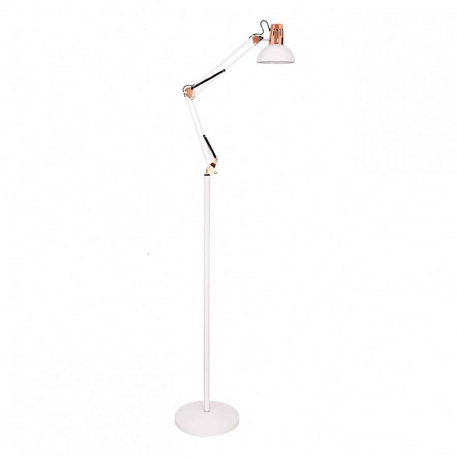 Lampara de pie metal color blanco serie rutilo 28cm