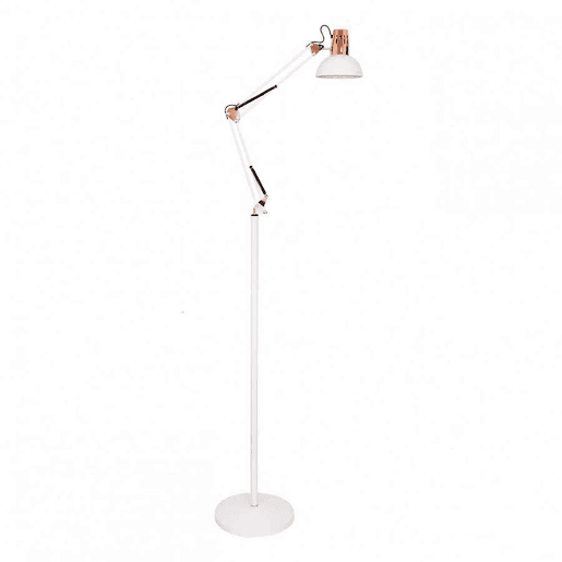 candeeiro de pé metálico cor branca série rutilo 28cm
