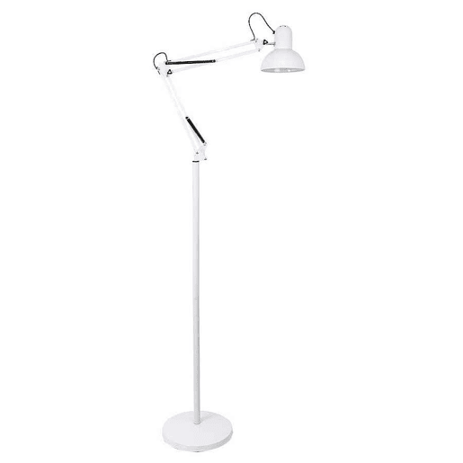 candeeiro de pé metálico cor branca série rutilo 28cm