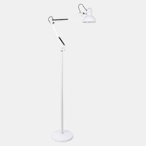 candeeiro de pé metálico cor branca série rutilo 28cm