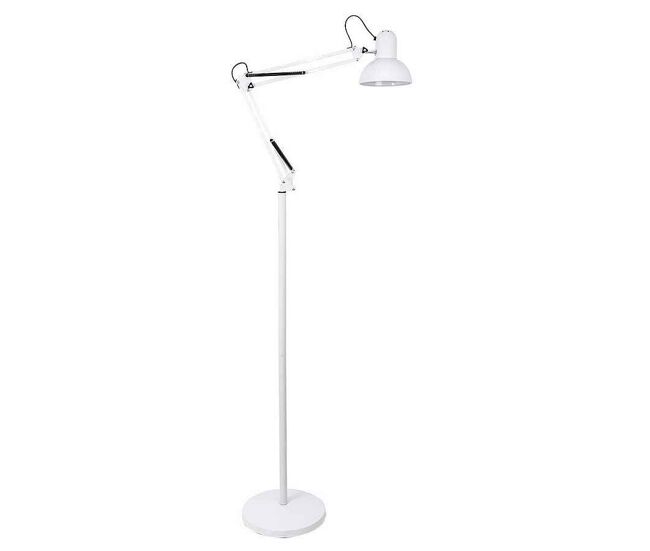 Lampara de pie metal color blanco serie rutilo 28cm