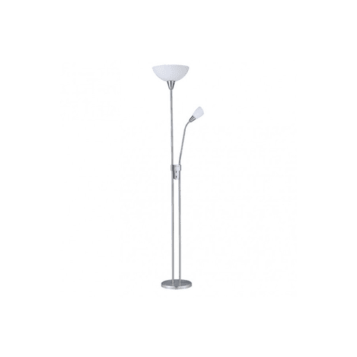 candeeiro de pé em metal niquelado série deneb 30cm