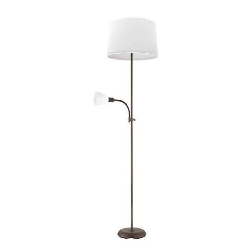 candeeiro de pé metálico cor castanha série rilon 40cm