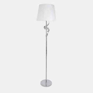candeeiro de pé metálico cor cromada série baeza 38cm
