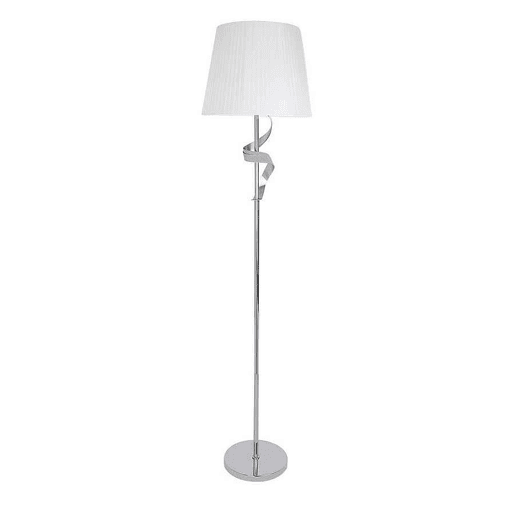 candeeiro de pé metálico cor cromada série baeza 38cm