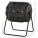 Compostador de Tambor Acero y PP Outsunny Compostador de Tambor Acero y PP Outsunny Negro