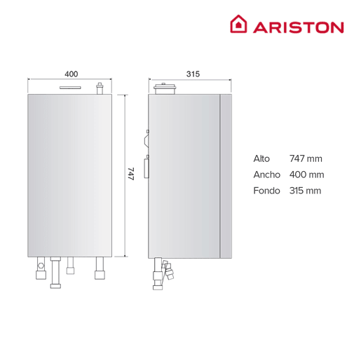 Caldeira de condensação, Ariston, HS Premium 24, Classe energética A
