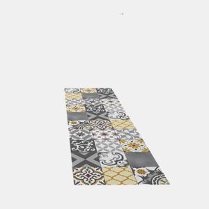 CROMA - Tapete de vinil em patchwork cinzento âmbar, almofadado e confortável, 60X200cm