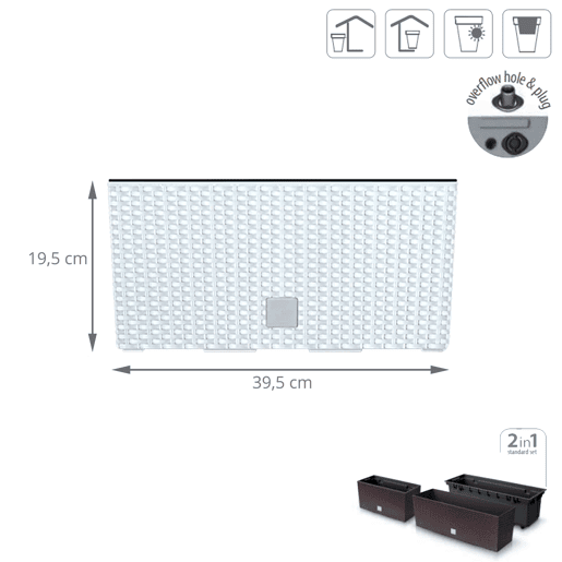 Gardiner para Balcon Rato Case, Dimensões (mm) 395x185x195, cor branca
