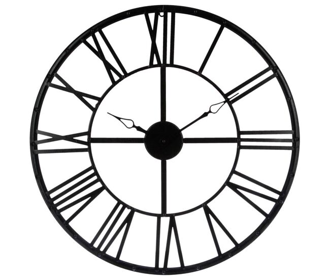 Reloj de metal negro vintage para decoración d. 69,5 x p. 4cm