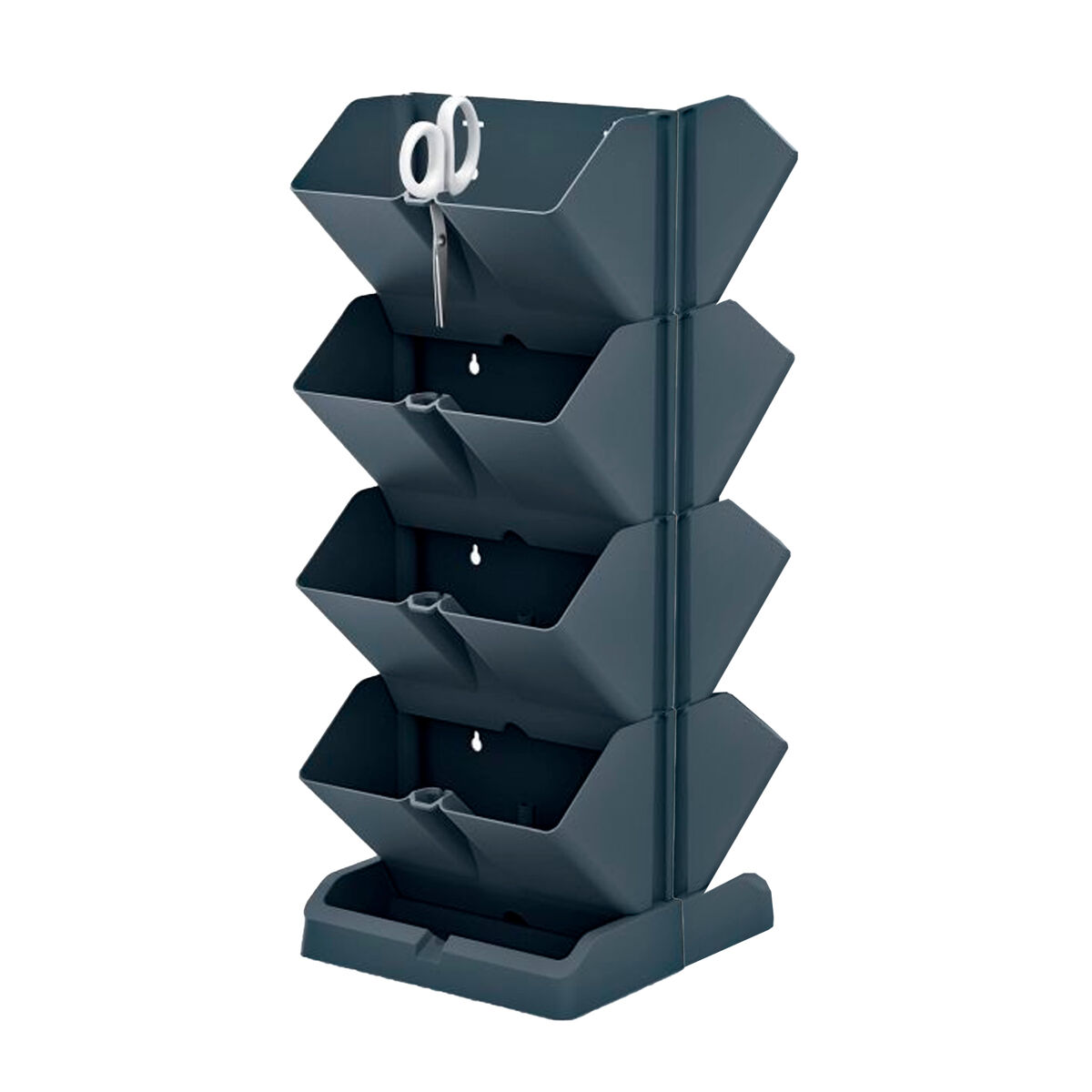 Pack 2 maceteros verticales prosperplast mini cascade de plastico en color antracita 19,5 (largo) x 11,4 (ancho) x 47,5 (alto) cm con 2 tijeras de jar