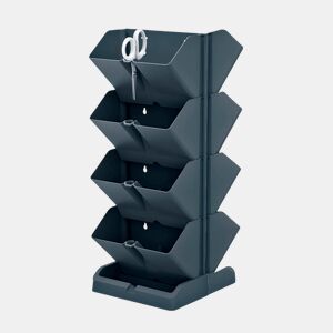 Pacote 2 Maceteros verticais Prosperplast Mini Cascade de Plastic em Antracite Color 19,5 (comprimento) x 11,4 (largura) x 47,5 (alto) cm com 2 tesouras de jar