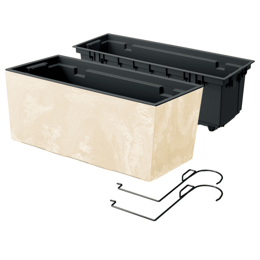 Caso Urbi Efeito Beton W Pot, Dimensões (mm) 395x185x195, Cream Color